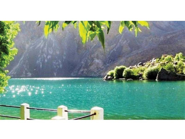 view of satpara lake from the patio of the ptdc motel photo file view of satpara lake from the patio of the ptdc motel photo file