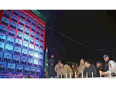 vigil in remembrance zehri lt gen riaz pay tribute to slain cadets