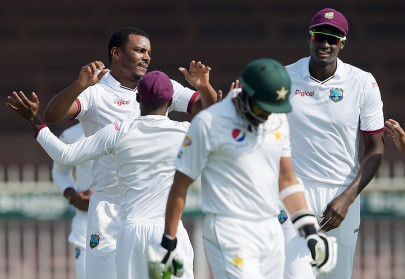bishoo gabriel derail pakistan in third test against windies