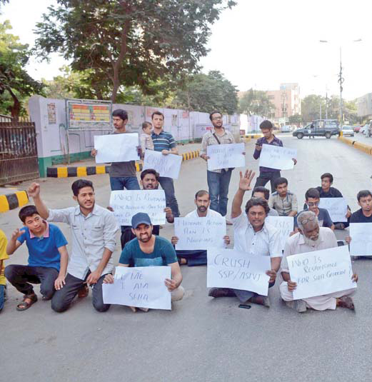 civil society members gathered outside the karachi press club to mark their protest photo mohammad azeem express