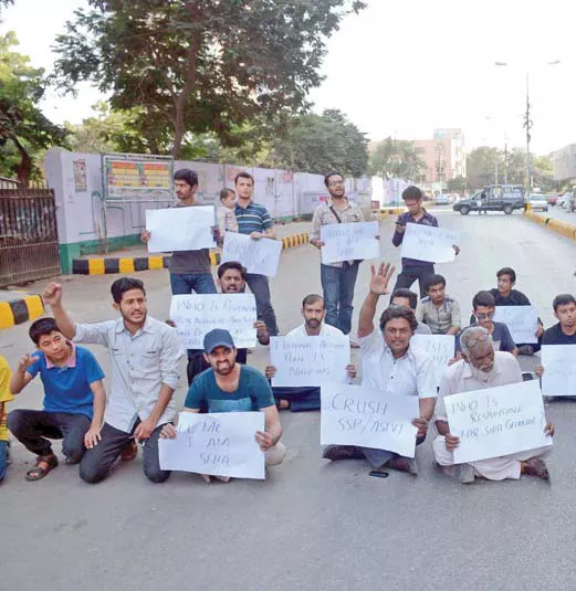 civil society members gathered outside the karachi press club to mark their protest photo mohammad azeem express civil society members gathered outside the karachi press club to mark their protest photo mohammad azeem express