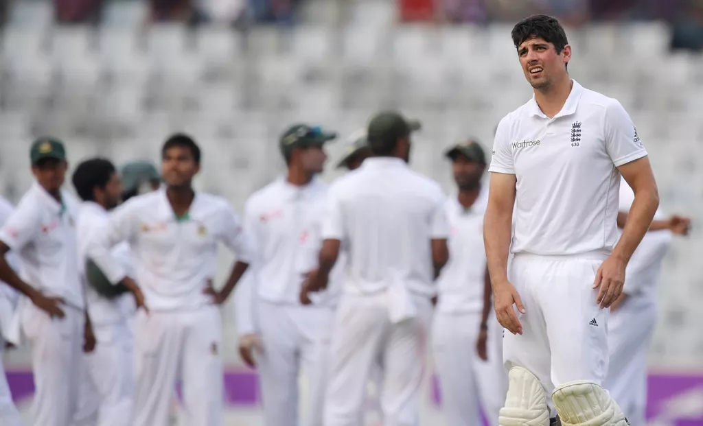 england test captain alastair cook looks on during the second test against bangladesh photo afp england test captain alastair cook looks on during the second test against bangladesh photo afp