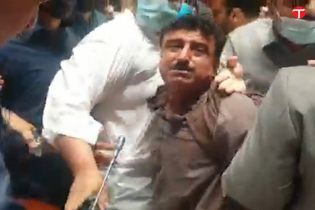 pti lawmakers whisk away disgruntled mpa from sindh assembly pti lawmakers whisk away disgruntled mpa from sindh assembly