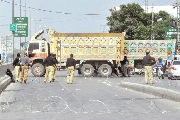 capital s administration all set to barricade the red zone today photo express