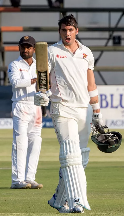 zimbabwe captain graeme cremer celebrates scoring a century during the third day of the first cricket test match between sri lanka and hosts zimbabwe at the harare sports club on october 31 2016 photo afp zimbabwe captain graeme cremer celebrates scoring a century during the third day of the first cricket test match between sri lanka and hosts zimbabwe at the harare sports club on october 31 2016 photo afp