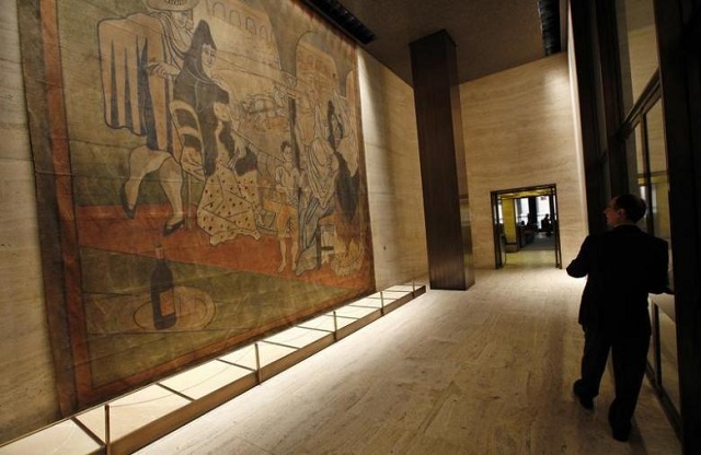 a 19 by 20 foot theater curtain quot le tricorne quot painted by pablo picasso photo afp