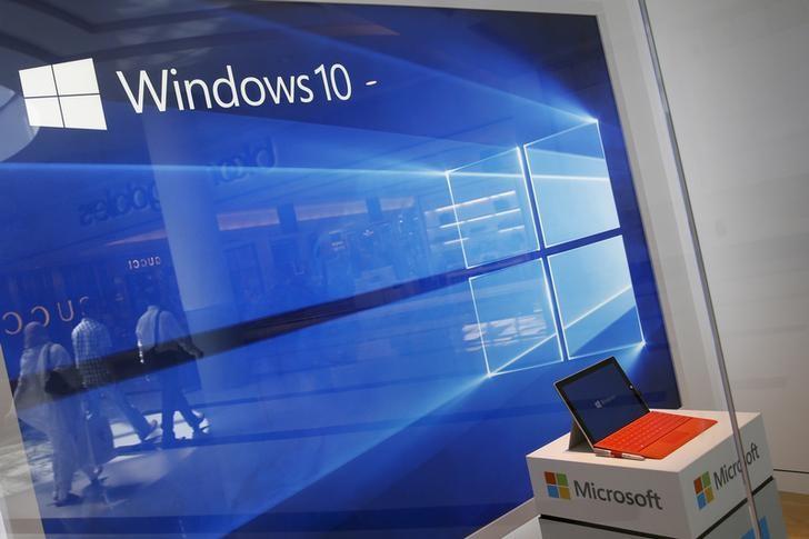 a display for the windows 10 operating system is seen in a store window at the microsoft store at roosevelt field in garden city new york july 29 2015 photo reuters