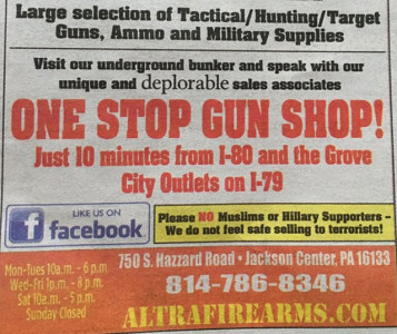 us gun store refuses to sell to muslims clinton supporters us gun store refuses to sell to muslims clinton supporters
