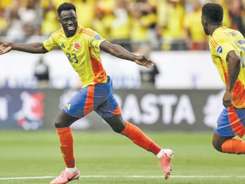 davinson sanchez celebrates after scoring colombia s second goal in a 3 0 win over costa rica photo afp