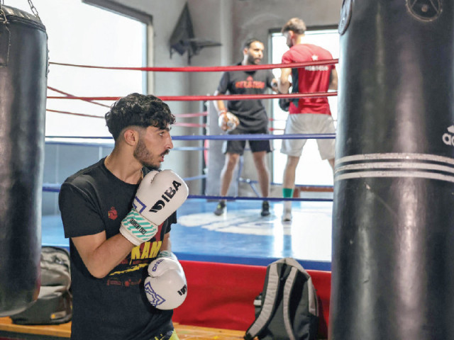 palestinian boxer waseem abu will make history at the paris olympics photo afp palestinian boxer waseem abu will make history at the paris olympics photo afp