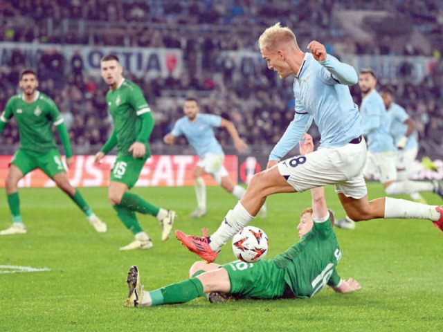 gustav isaksen seen here playing against ludogorets scored lazio s winner at napoli photo afp file gustav isaksen seen here playing against ludogorets scored lazio s winner at napoli photo afp file