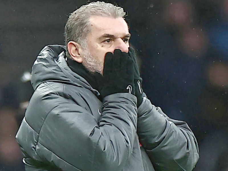 tottenham manager ange postecoglou stares in disbelief photo afp