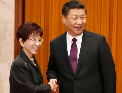 xi meets taiwan opposition leader stresses one china