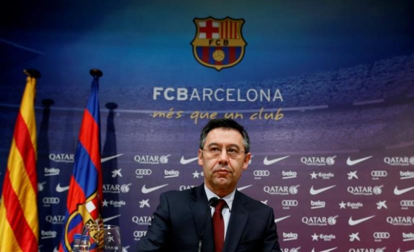 barcelona 039 s current president josep bartomeu at a press conference photo reuters