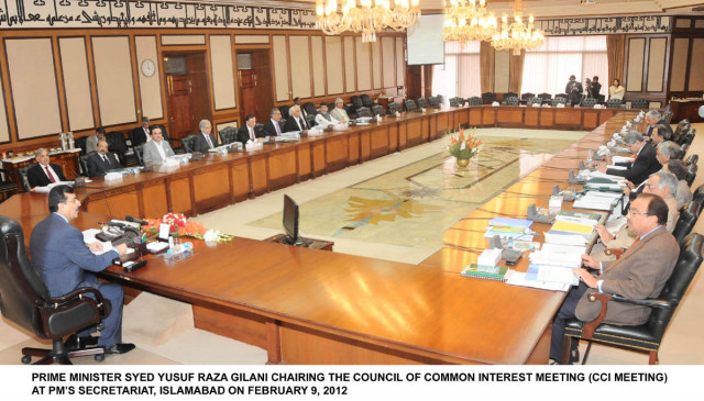 the council of common interests meeting in islamabad on february 9 2012 photo file the council of common interests meeting in islamabad on february 9 2012 photo file