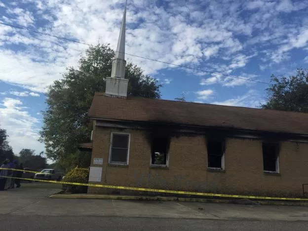 hopewell baptist church is damaged by fire and graffiti in greenville mississippi us november 2 2016 photo reuters hopewell baptist church is damaged by fire and graffiti in greenville mississippi us november 2 2016 photo reuters