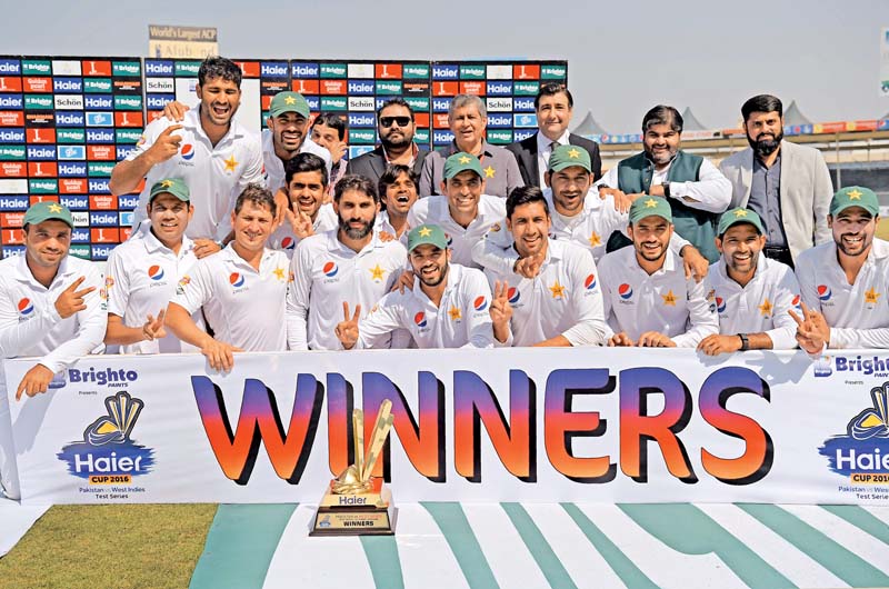 pakistan claimed the test series 2 1 but would be disappointed with the way they let their foot off the pedal in the final match photo afp