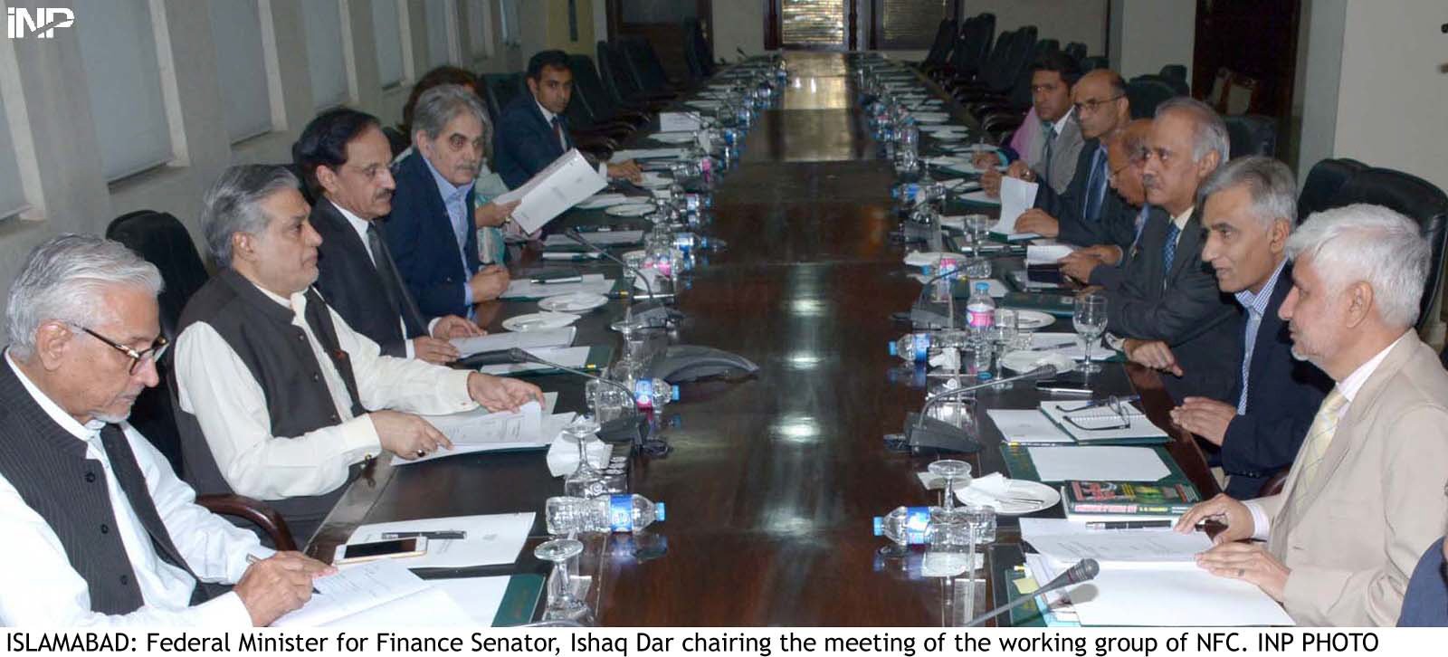 federal minister for finance senator ishaq dar chairing the meeting of the working group of nfc photo inp