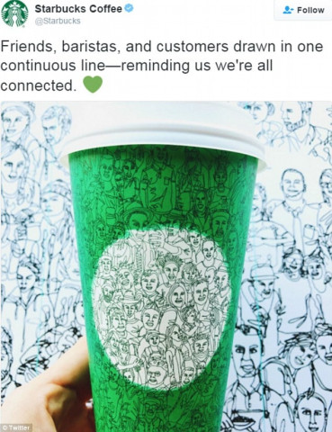 storm in a coffee cup starbucks has suffered a backlash after unveiling green 039 unity 039 cups ahead of the election photo starbucks twitter storm in a coffee cup starbucks has suffered a backlash after unveiling green 039 unity 039 cups ahead of the election photo starbucks twitter