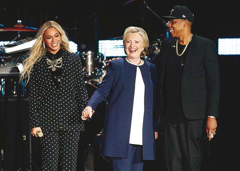 beyonc jay z are latest in a bevy of celebrities to endorse clinton photo file