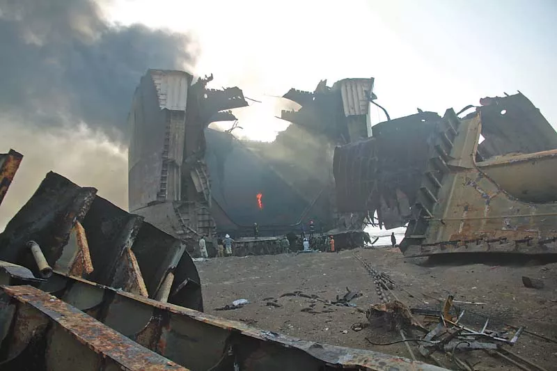 about 25 people were killed and several others were injured when a fire erupted in a ship at gadani ship breaking yard on november 1 photo file