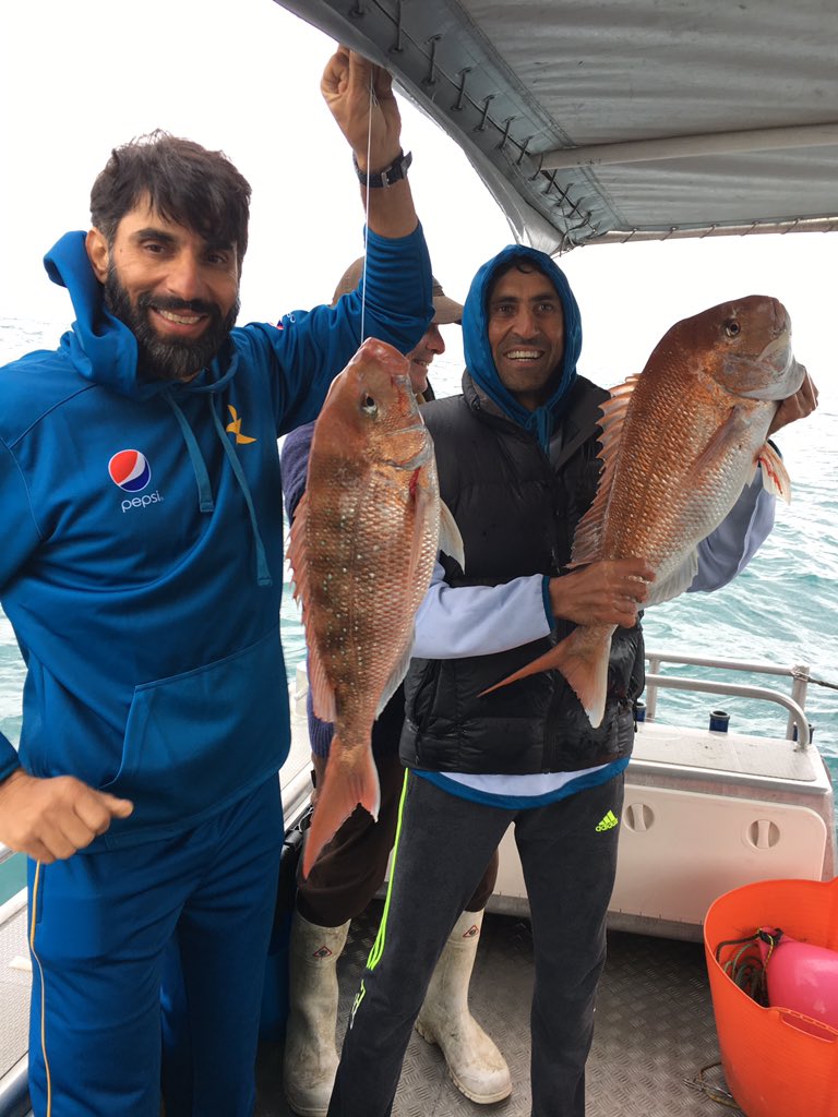 misbah l and younus caught fishing in new zealand photo courtesy twiiter uzeekhanjee