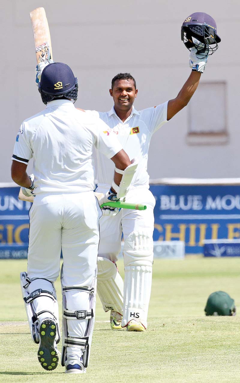 gunaratne followed his debut half century with a century in only his second test match to take his career average to 93 photo afp