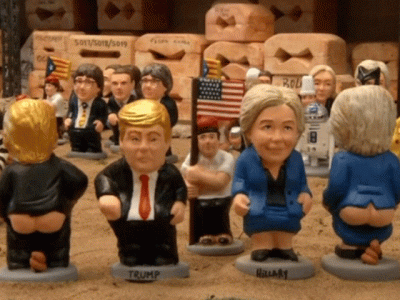 clinton trump pooper figurines on sale in barcelona ahead of us election clinton trump pooper figurines on sale in barcelona ahead of us election