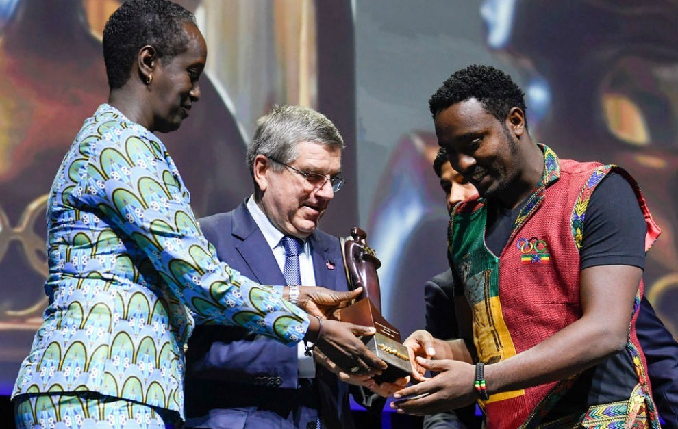 dagim zinabu tekle r became the first male recipient of the award photo courtesy ioc