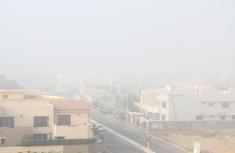 light smog was witnessed in different parts of karachi on monday morning photo ayesha mir express