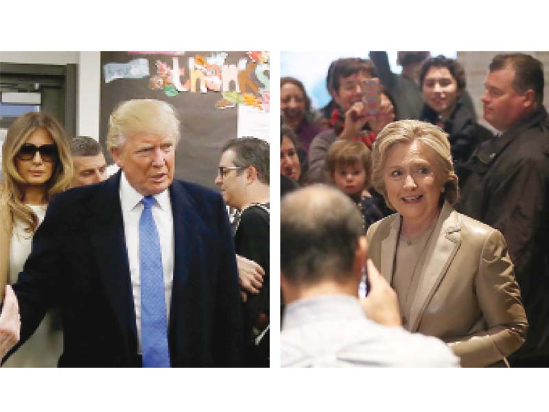 presidential candidates donald trump and hillary clinton cast their votes in new york photo reuters afp