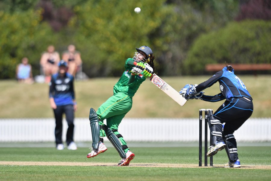 pakistan 039 s nain abidi plays a pull shot against new zealand photo courtesy getty images