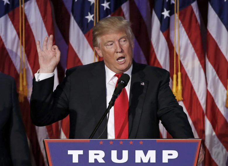 us president elect donald trump speaks at election night rally in manhattan new york us november 9 2016 photo reuters