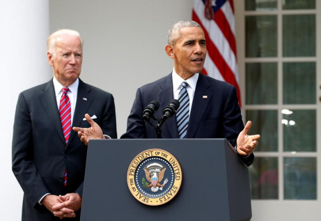 barack obama with vice president joe biden at his side speaks about the election results that saw donald trump become president elect from the rose garden of the white house in washington november 9 2016 photo reuters barack obama with vice president joe biden at his side speaks about the election results that saw donald trump become president elect from the rose garden of the white house in washington november 9 2016 photo reuters