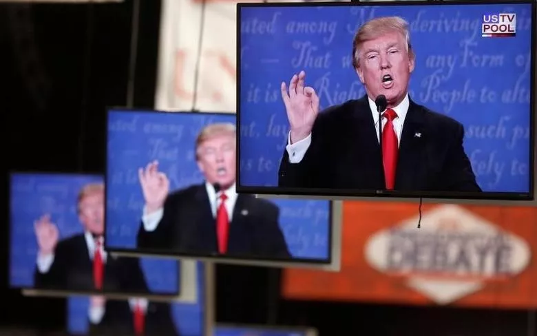 donald trump is shown on tv monitors in the media filing room on the campus of university of nevada las vegas photo reuters donald trump is shown on tv monitors in the media filing room on the campus of university of nevada las vegas photo reuters