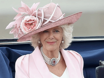 this image of camilla parker with her all female guards in uae is going viral