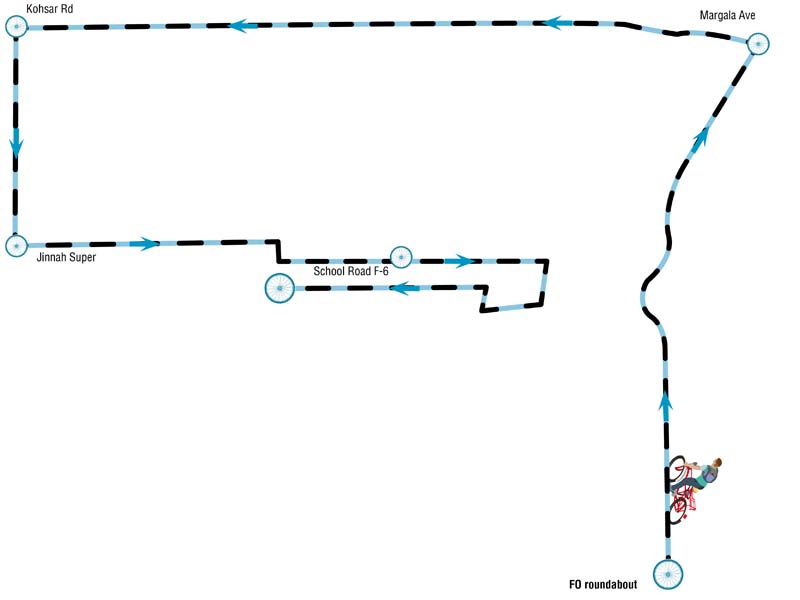 in first phase lanes will be opened along constitution avenue margalla road seventh avenue map talha khan