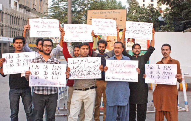 cpap members protest against the attack on shah noorani shrine on saturday photo mohammad noman express cpap members protest against the attack on shah noorani shrine on saturday photo mohammad noman express