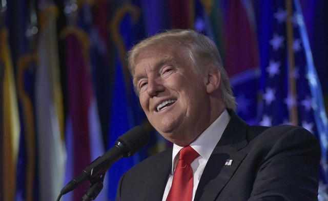 this file photo taken on november 9 2016 shows president elect donald trump speaking during election night at the new york hilton midtown in new york photo afp this file photo taken on november 9 2016 shows president elect donald trump speaking during election night at the new york hilton midtown in new york photo afp