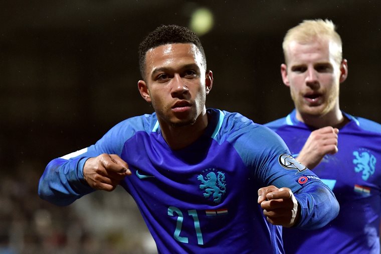 netherland 039 s memphis depay celebrates his goal against luxembourg on november 13 2016 photo reuters