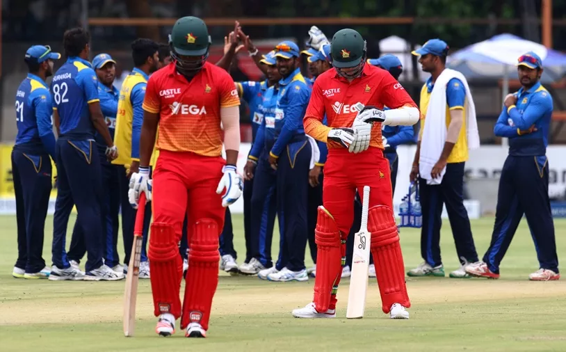 zimbabwe batsman chamunorwa chibhabha l walks off the field after loosing his wicket during the opening match of an odi series sri lanka vs zimbabwe in harare on november 14 2016 photo afp zimbabwe batsman chamunorwa chibhabha l walks off the field after loosing his wicket during the opening match of an odi series sri lanka vs zimbabwe in harare on november 14 2016 photo afp