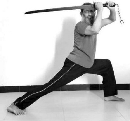 armed and dangerous suqrat ahmed farooqi teaches handling the sword during an online class photo express