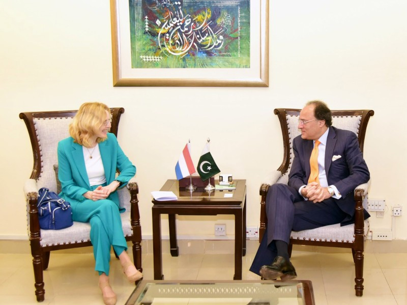 minister for finance and revenue muhammad aurangzeb was called on by ambassador of netherlands to pakistan henny de vries on april 3 2024 in islamabad photo pid