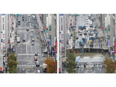 japan street swallowed by giant hole reopens