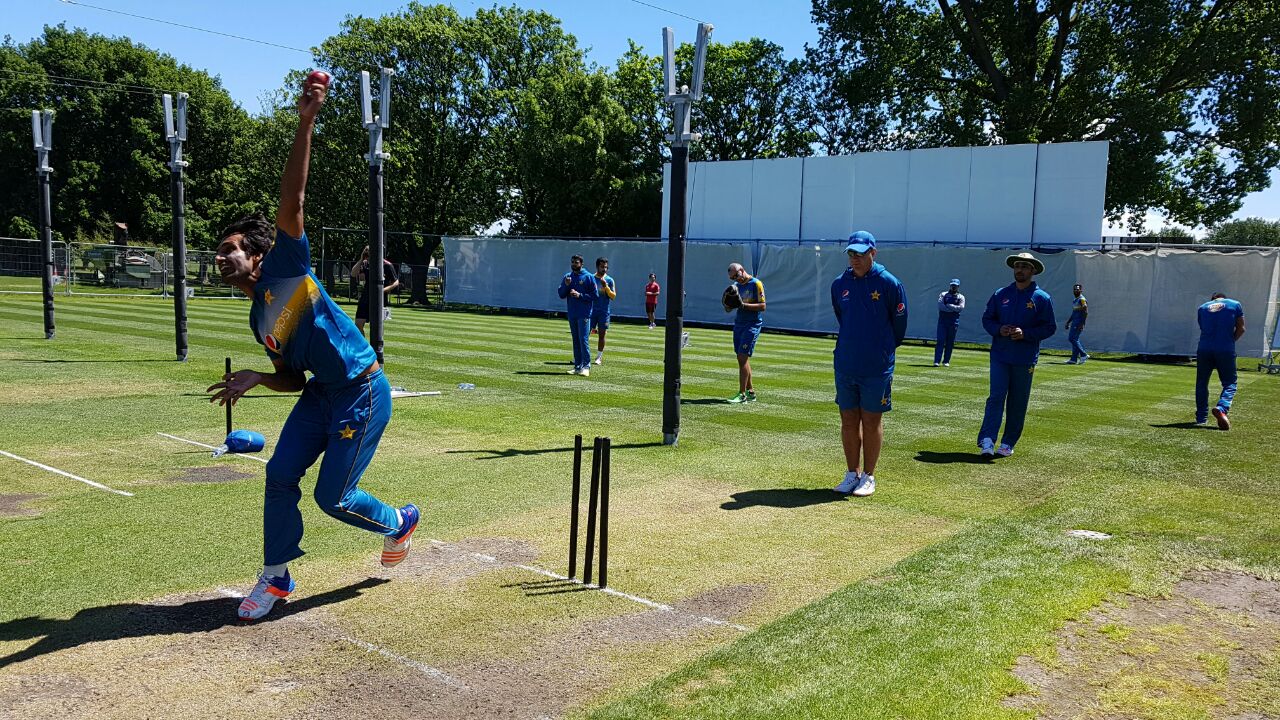 pakistan players train ahead of their test against new zealand which starts from tomorrow in christchurch photo courtesy pcb