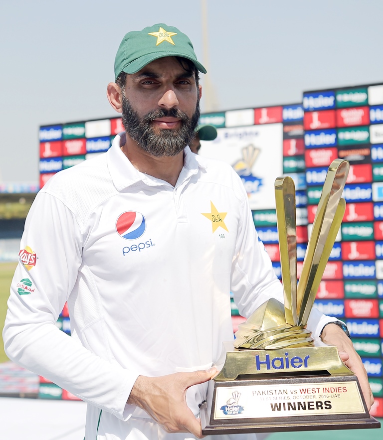 misbahul haq also retained his 10 position in the icc rankings for test batsmen photo afp