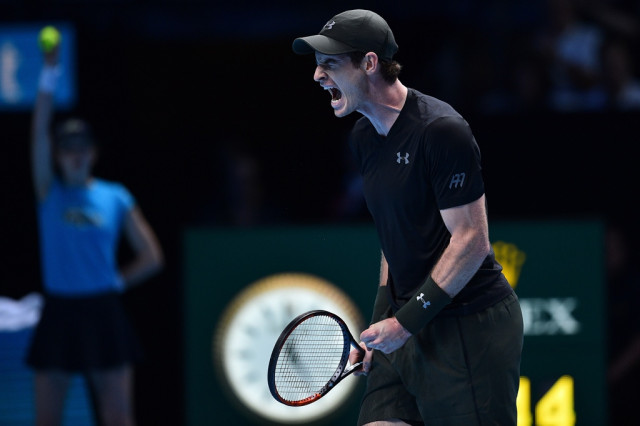 andy murray during round robin stage match against kei nishikori on november 16 2016 photo afp glyn kirk andy murray during round robin stage match against kei nishikori on november 16 2016 photo afp glyn kirk