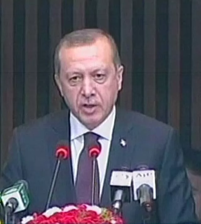 erdogan becomes first foreign dignitary to address pakistan s parliament for the third time an express news screengrab erdogan becomes first foreign dignitary to address pakistan s parliament for the third time an express news screengrab