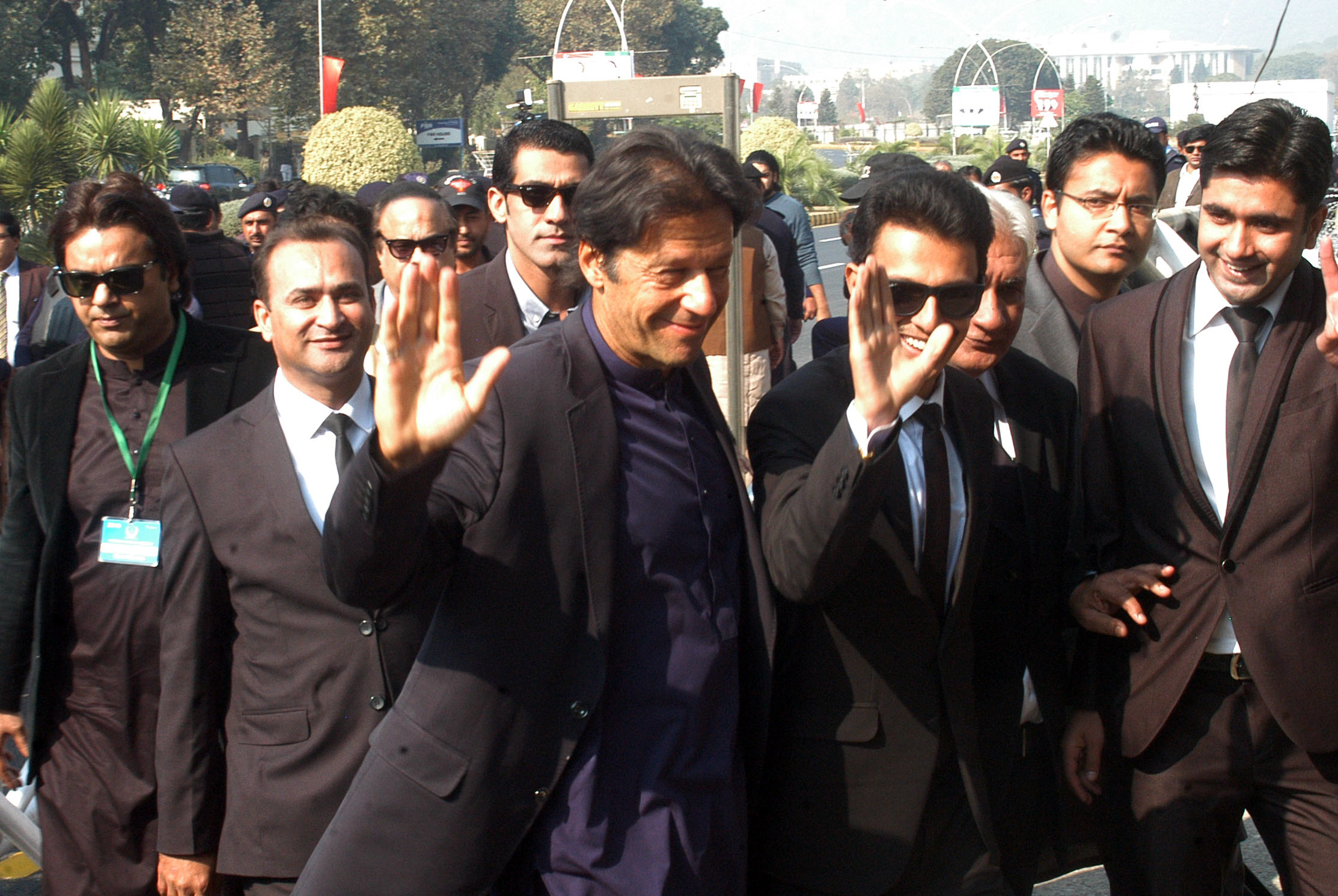 imran khan outside the supreme court in islamabad on thursday photo express