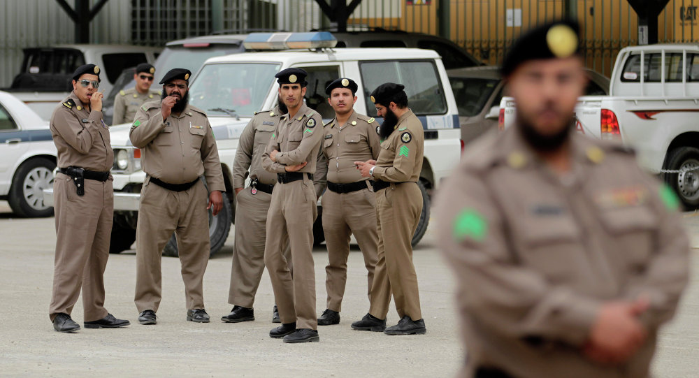 the officer was hit by gunfire from quot an unknown source quot as he got out of his car in dammam photo afp